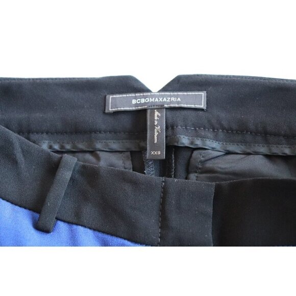 BCBGMAXAZRIA Women's Size XXS Orient Blue Black Monique Trouser Colorblock Pant - Picture 3 of 8